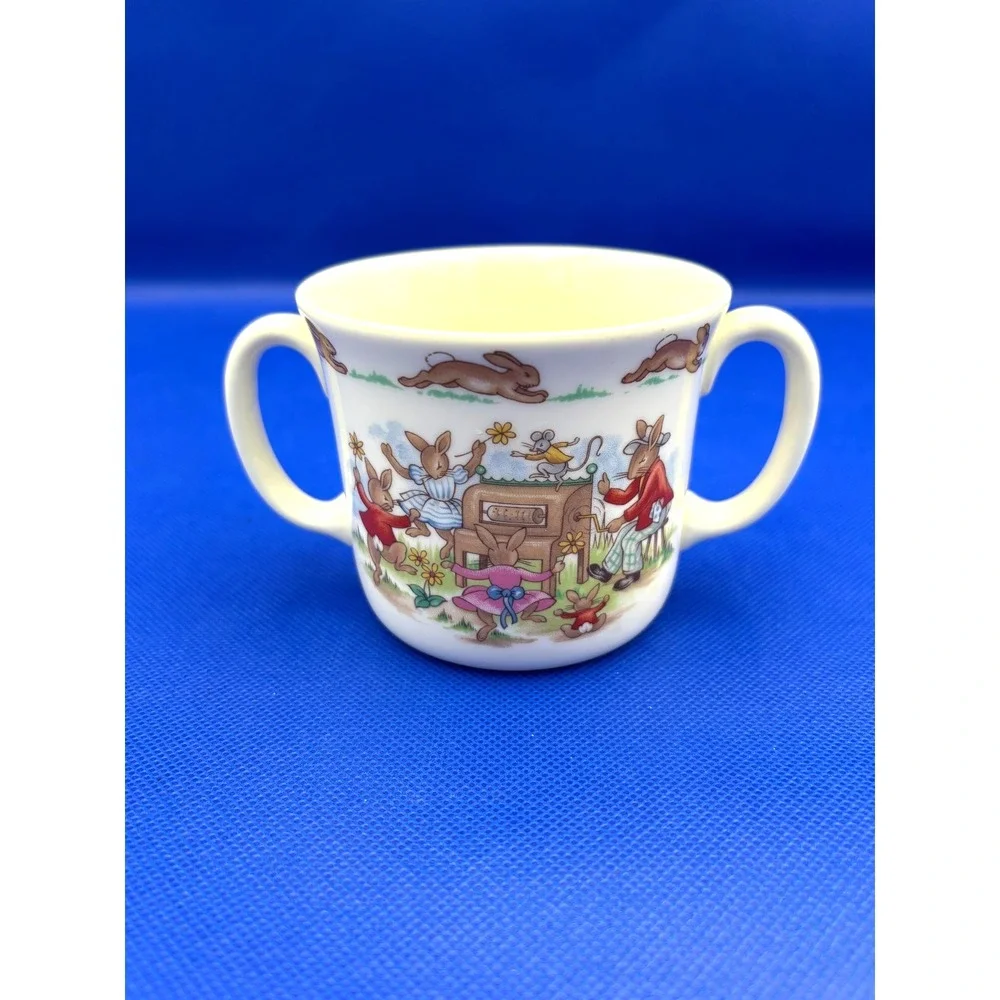 Royal Doulton Bunnykins Baby Toddler Porcelain Bowl + 2 Handle Cup Feeding Set‎